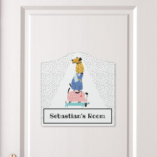 Funny Dogs Kids  Door Sign