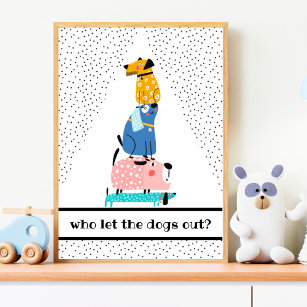 Funny Dogs Kids  Poster