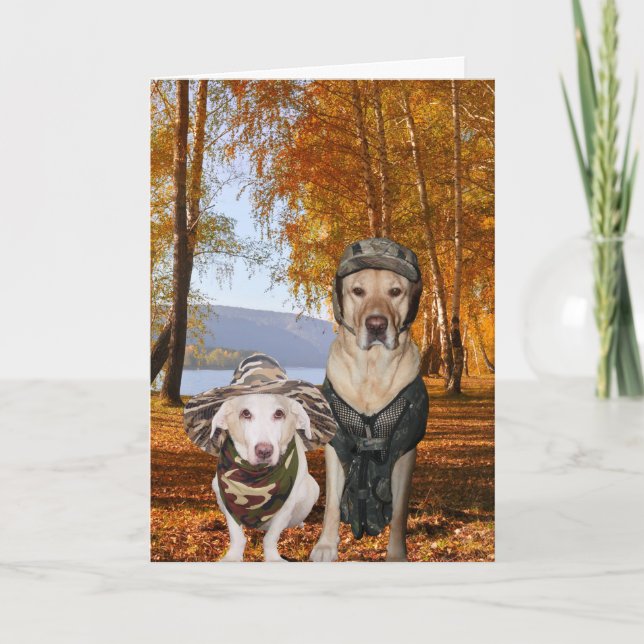 Funny Dogs/Lab Valentine or Anniversary Holiday Card (Front)