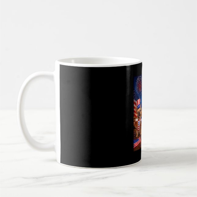 Funny dogs meme drinking beer hotdog 250th coffee mug (Left)