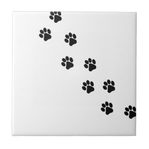 Funny dog's paw  print tile