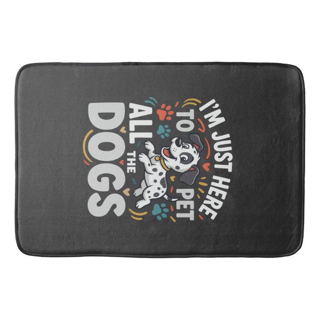 Funny Dogs Pet Lover Vector Bath Mat (Front)