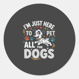 Funny Dogs Pet Lover Vector Classic Round Sticker