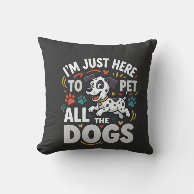 Funny Dogs Pet Lover Vector Cushion (Front)