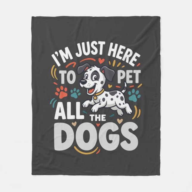 Funny Dogs Pet Lover Vector Fleece Blanket (Front)