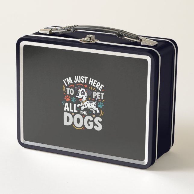 Funny Dogs Pet Lover Vector Metal Lunch Box (Front)