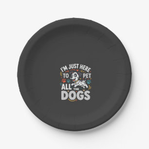 Funny Dogs Pet Lover Vector Paper Plate