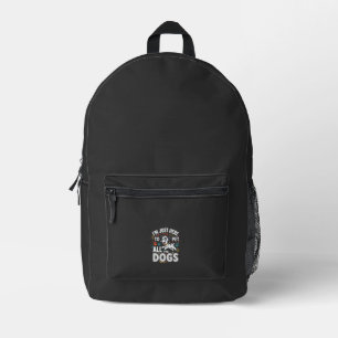 Funny Dogs Pet Lover Vector Printed Backpack