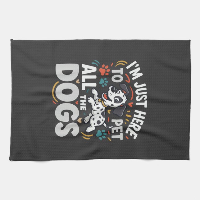Funny Dogs Pet Lover Vector Tea Towel (Horizontal)