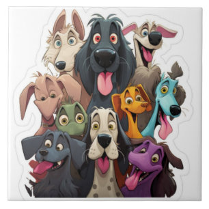 Funny dogs tile