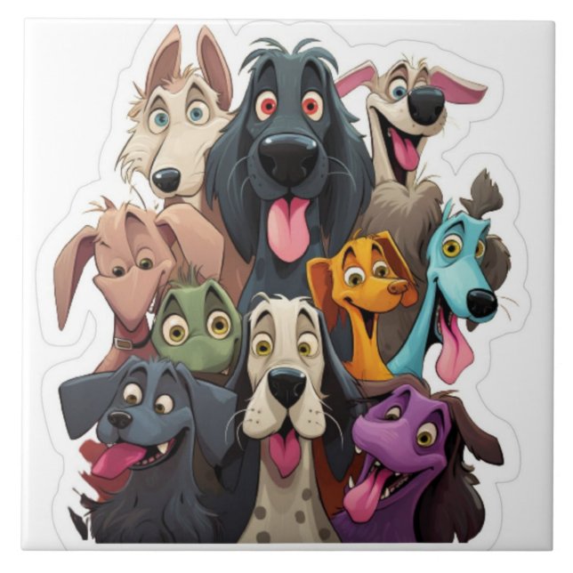 Funny dogs tile (Front)