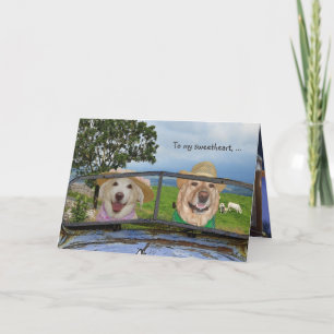 Funny Dogs Valentine for Sweetheart Holiday Card