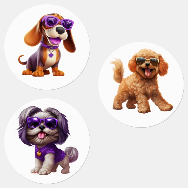 Funny Dogs With Sunglasses (Group)