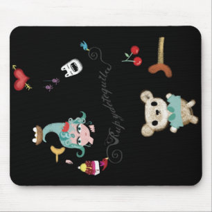 Funny Doll bear mounster scream cherry nest bones Mouse Mat