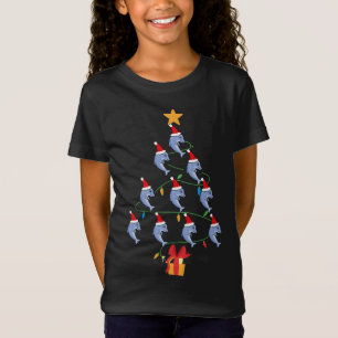 Funny Dolphin Christmas Tree Xmas Dolphins Tree Sa T-Shirt