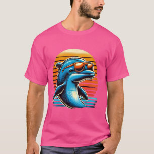Funny Dolphin Lover Graphic Beach Vacation Retro S T-Shirt