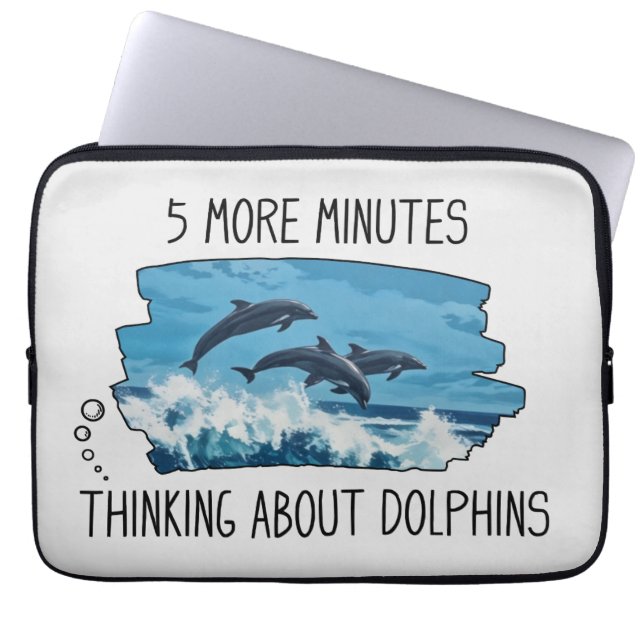 Funny Dolphins Laptop Sleeve (Front)