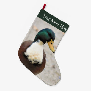 Funny Domestic Mallard Duclair Bibbed Odd Duck Large Christmas Stocking