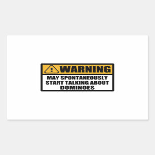 Funny Dominoes Player Spontaneously Warning Gift Rectangular Sticker