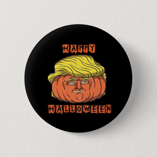 Funny Donald Pumpkin Halloween 6 Cm Round Badge (Front)
