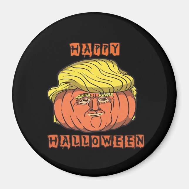 Funny Donald Pumpkin Halloween Magnet (Front)