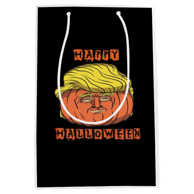 Funny Donald Pumpkin Halloween Medium Gift Bag (Front)