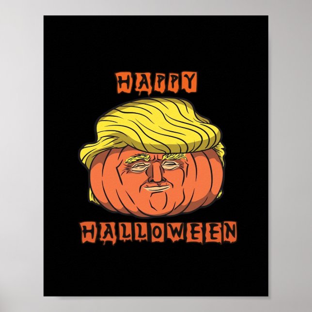 Funny Donald Pumpkin Halloween Poster (Front)
