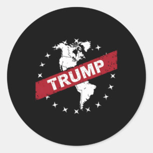 Funny Donald Trump American Flag Canada Greenland Classic Round Sticker