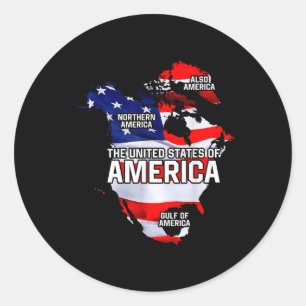 Funny Donald Trump American Flag Canada Greenland  Classic Round Sticker