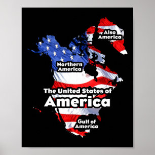 Funny Donald Trump American Flag Canada Greenland  Poster