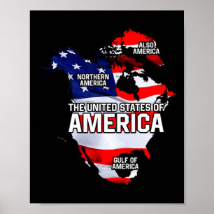 Funny Donald Trump American Flag Canada Greenland  Poster
