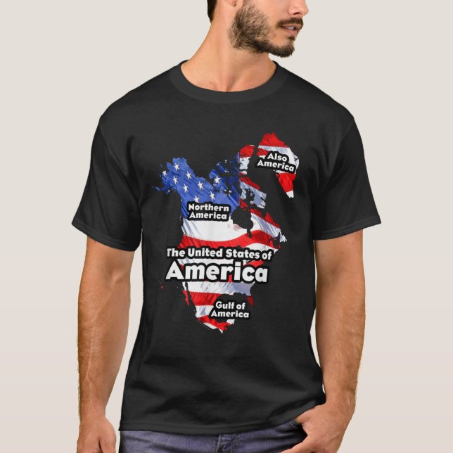 Funny Donald Trump American Flag Canada Greenland T-Shirt (Front)