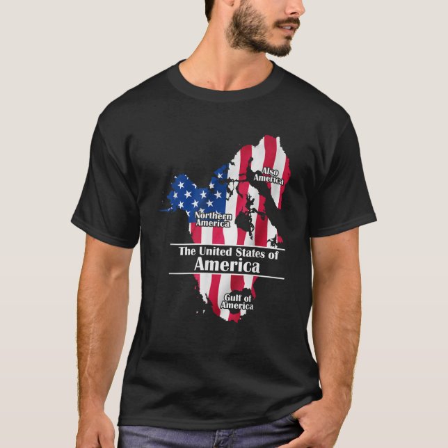 Funny Donald Trump American Flag Canada Greenland  T-Shirt (Front)