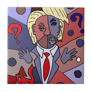 Funny Donald Trump Art Abstract Tile