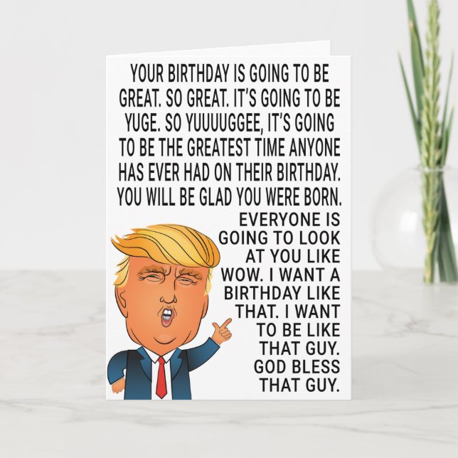 Funny Donald Trump Birthday Card (Front)