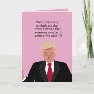 Funny Donald Trump Cartoon Happy Anniversary Wife Card
