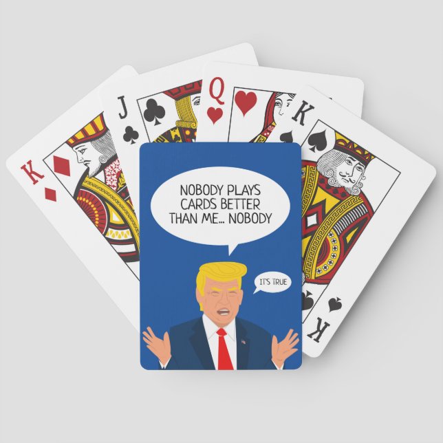 Funny Donald Trump cartoon poker playing cards (Back)