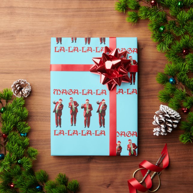 Funny Donald Trump Christmas MAGA-La-La-La Wrapping Paper (Holiday Gift)