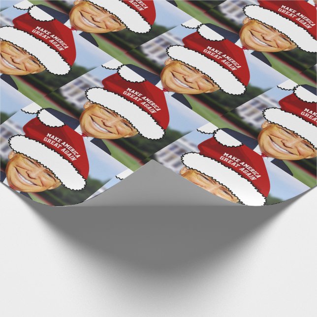 FUNNY DONALD TRUMP CHRISTMAS WRAPPING PAPER (Corner)