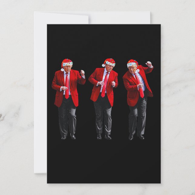 Funny Donald Trump Dancing President Christmas Holiday Card (Front)