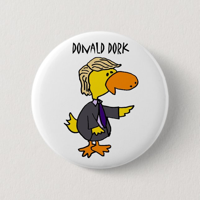 Funny Donald Trump Dork Political Cartoon 6 Cm Round Badge (Front)