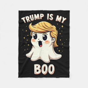 Funny Donald Trump Ghost Halloween Party Spooky  Fleece Blanket