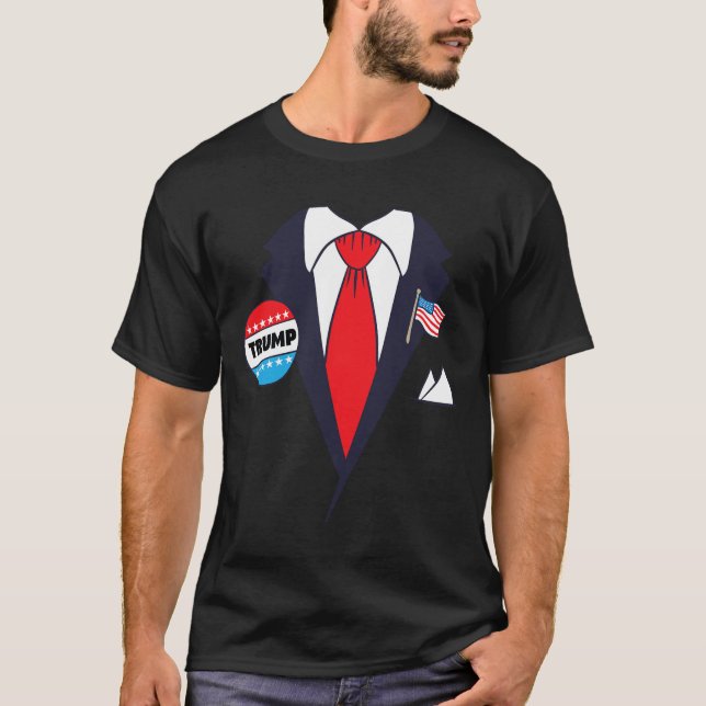 Funny Donald Trump Halloween Costume - Cartoon Tee (Front)