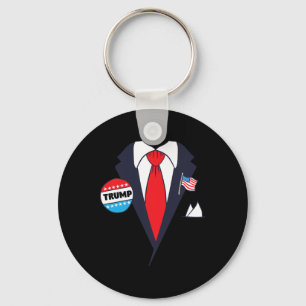 Funny Donald Trump Halloween Costume - Cartoon Tee Key Ring