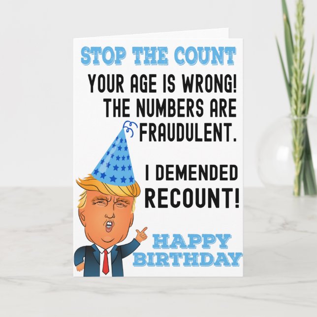 Funny Donald Trump Happy Birthday  Card (Front)
