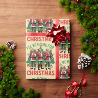 Funny Donald Trump Home for Christmas Wrapping Paper