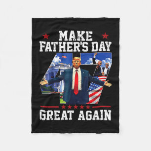 Funny Donald Trump Make Father's Day Great Again P Fleece Blanket