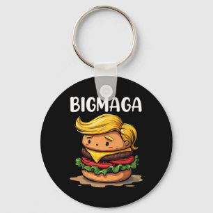 Funny Donald Trump Making French Fries Hamburger B Key Ring