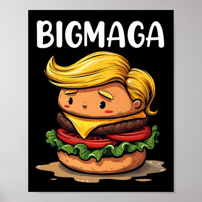 Funny Donald Trump Making French Fries Hamburger B Poster (Front)