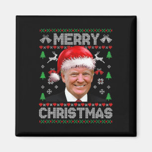 Funny Donald Trump Merry Christmas Family Ugly Swe Magnet